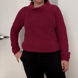 Cowl Neck Tunic Sweater pomegranate seed in L